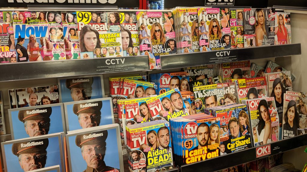Some TV listings magazines for sale in WHSmith